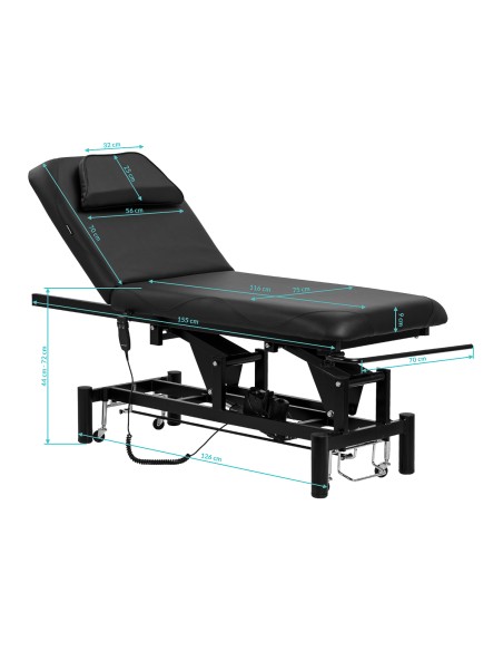 Lettino da massaggio elettrico Azzurro 684A a 1 motore nero