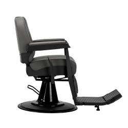Gabbiano barber chair Bruno grafite con base nera 2
