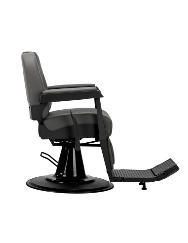 Gabbiano barber chair Bruno grafite con base nera
