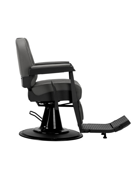 Gabbiano barber chair Bruno grafite con base nera