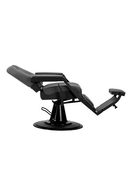 Gabbiano barber chair Bruno grafite con base nera