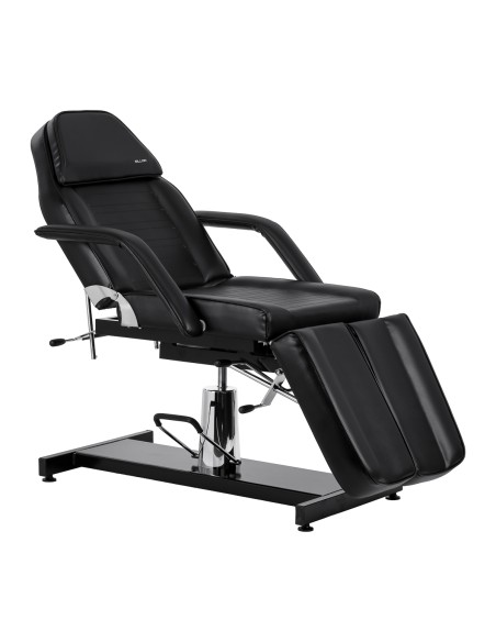Poltrona idraulica da pedicure Sillon 210 con funzione dondolo e poggiapiedi diviso nero