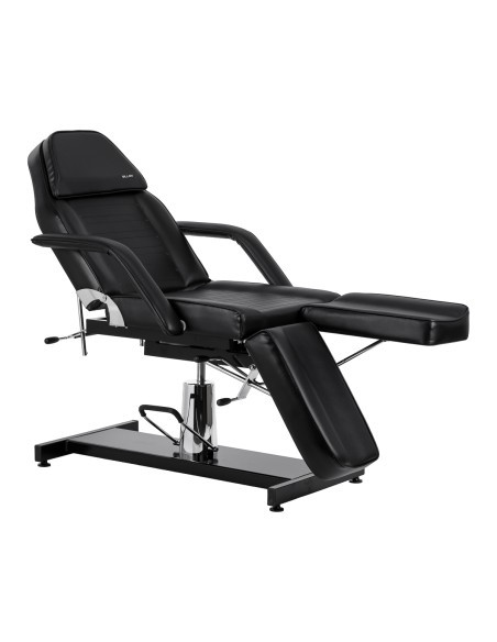 Poltrona idraulica da pedicure Sillon 210 con funzione dondolo e poggiapiedi diviso nero