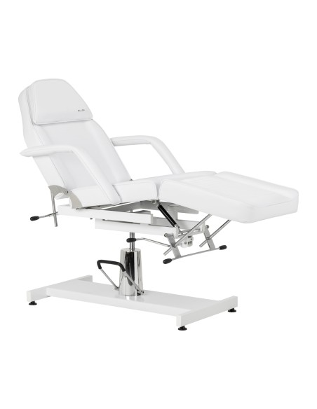 Poltrona da salone idraulica Sillon 210 con base a dondolo bianca