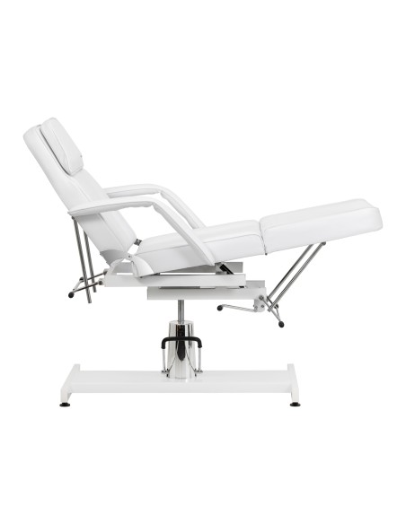 Poltrona da salone idraulica Sillon 210 con base a dondolo bianca