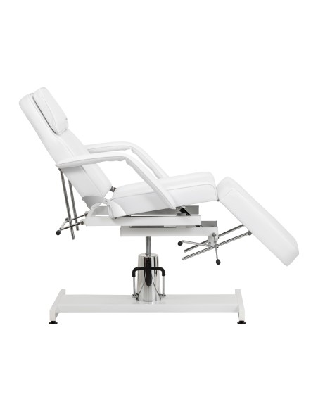 Poltrona da salone idraulica Sillon 210 con base a dondolo bianca