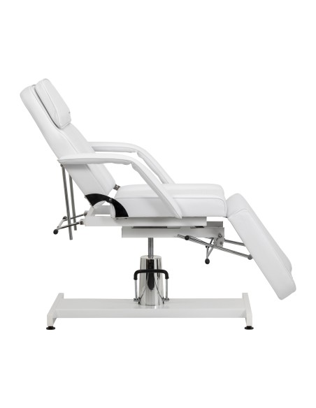 Poltrona da salone idraulica Sillon 210 con base a dondolo bianca