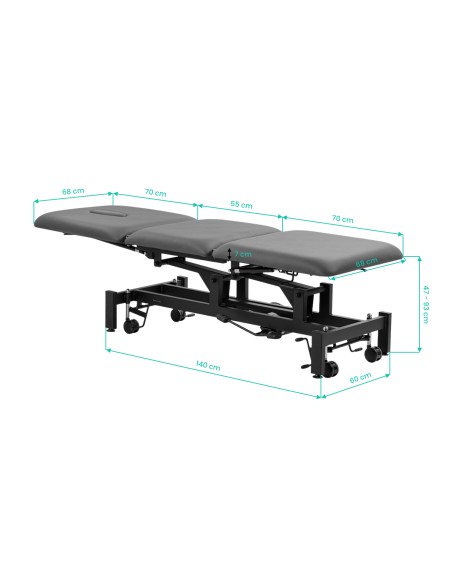 Letto riabilitativo idraulico per massaggi e fisioterapia Balance Solidum 3 grigio