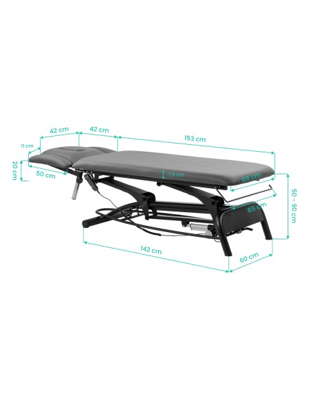 Lettino riabilitativo elettrico per massaggi e fisioterapia Balance Novus 4 Grigio