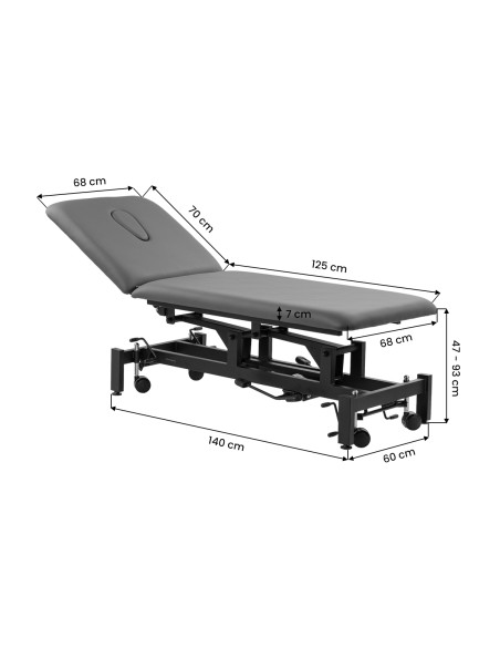 Letto riabilitativo idraulico per massaggi e fisioterapia Balance Solidum 5 grigio
