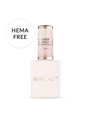 Top Coat Laser Holo Rose Gold NaiLac 10ml