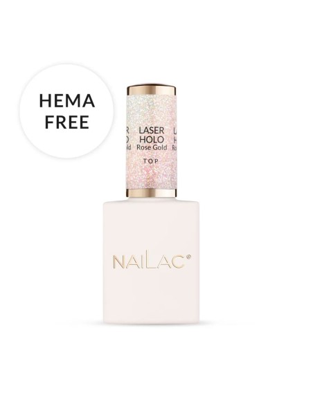 Top Coat Laser Holo Rose Gold NaiLac 10ml