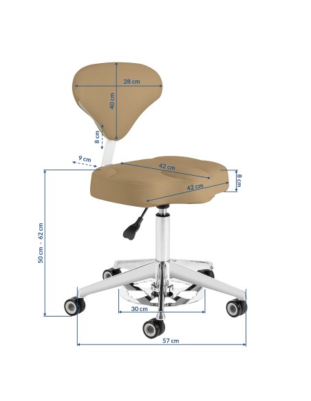 Sgabello cosmetico Azzurro 156-F bump-up beige (caffè chiaro)