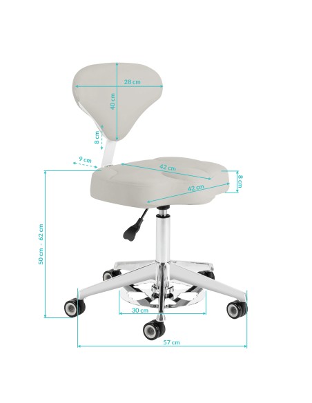 Sgabello cosmetico Azzurro 156-F bump-up grigio