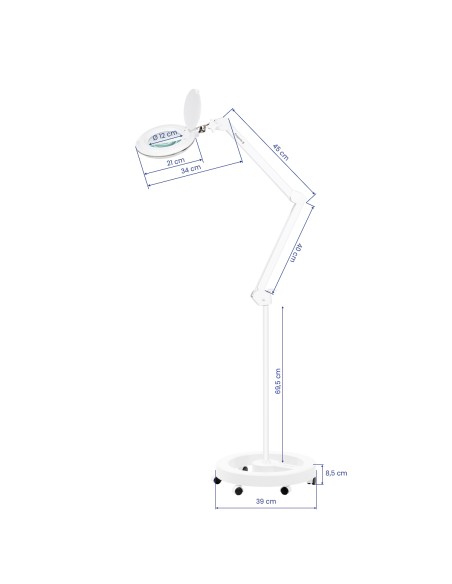 Lampada con lente d'ingrandimento Elegante 6031, 60 LED SMD 3D con treppiede e regolazione dell'intensità luminosa