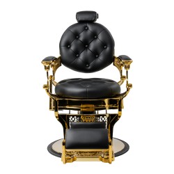 Barber chair Gabbiano Niccolo nero con struttura dorata 2