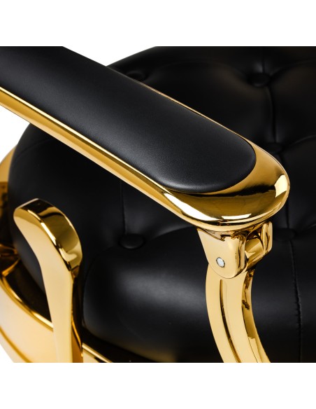 Barber chair Gabbiano Niccolo nero con struttura dorata