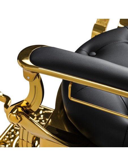 Barber chair Gabbiano Niccolo nero con struttura dorata