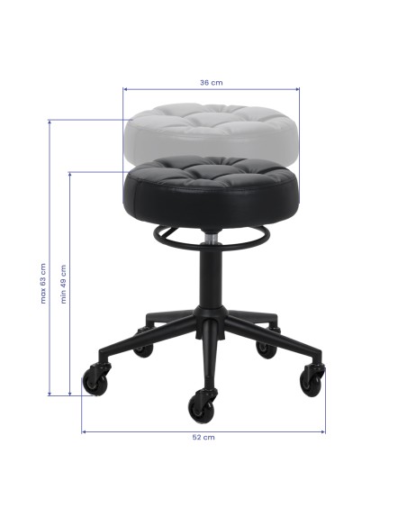 Sgabello da parrucchiere Gabbiano D054 nero con base nera