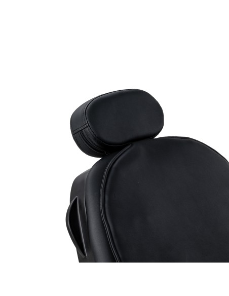 Poltrona da barbiere con funzione massaggio Gabbiano Francesco nera con base nera