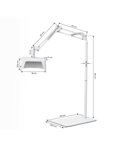 Lampada UV LED Glow 112 con base metallica da 48W per pedicure su treppiede