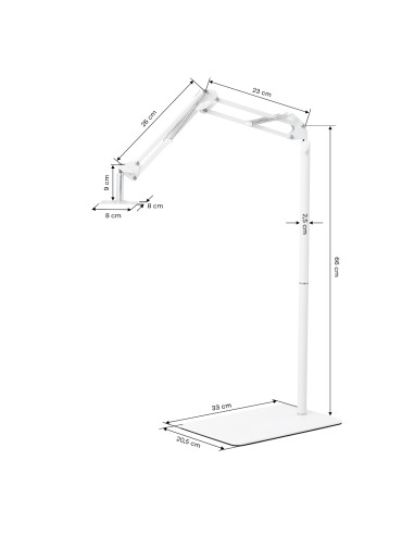 Treppiede per lampada da pedicure bianco