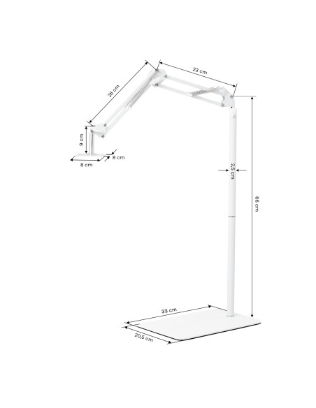 Treppiede per lampada da pedicure bianco
