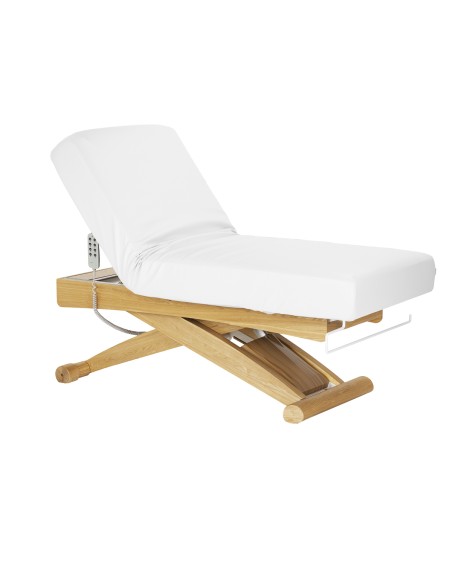 Lettino SPA Sillon Siesta bianco con base marrone chiaro