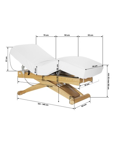 Lettino SPA Sillon Siesta bianco con base...