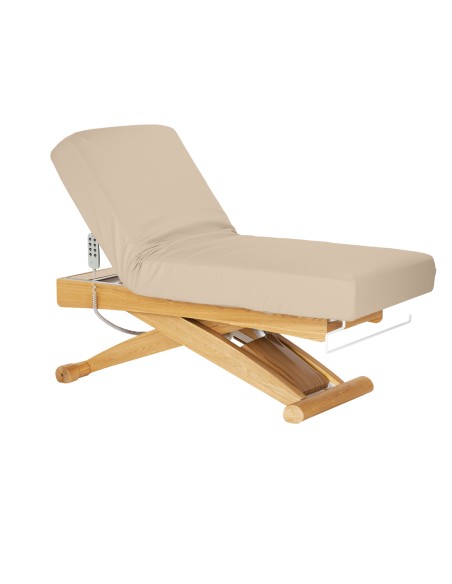 Lettino SPA Sillon Siesta beige con base marrone chiaro