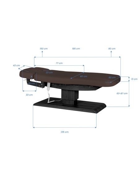 Lettino SPA Sillon Relax marrone scuro con base nera