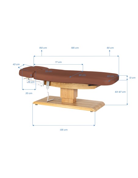 Lettino SPA Sillon Relax marrone con base marrone chiaro