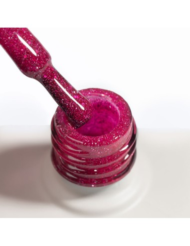 Smalto semipermanente rosa glitter effetto...