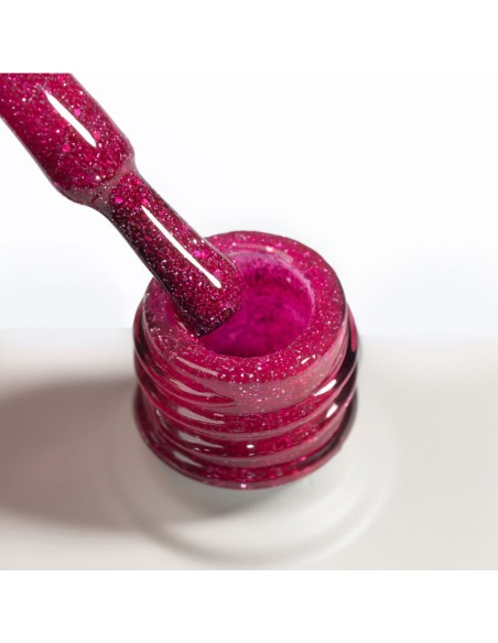 Smalto semipermanente rosa glitter effetto flash - Shinefluencer NaiLac 7ml