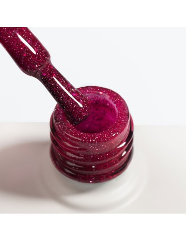Smalto semipermanente lampone glitter effetto...