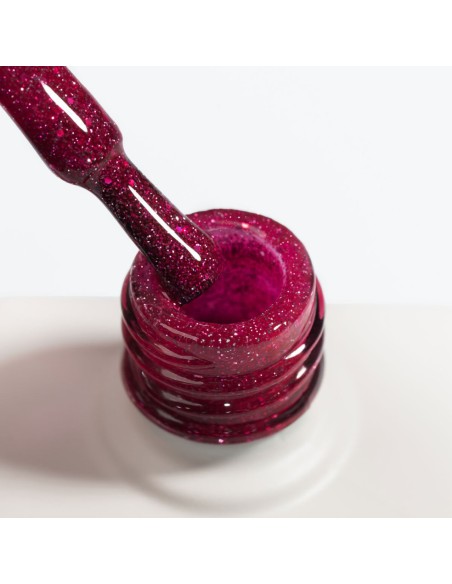 Smalto semipermanente lampone glitter effetto flash - Glitterally! NaiLac 7ml