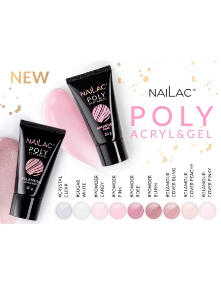 Poly Acryl Gel Powder Rose 30g NaiLac Poly Acryl Gel Powder Rose 30g NaiLac