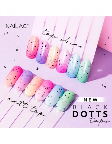 Top UV Black Dotts Matt NaiLac 7ml Top UV Black Dotts Matt NaiLac 7ml