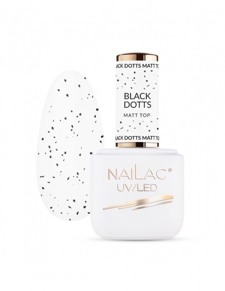 Top UV Black Dotts Matt NaiLac 7ml Top UV Black Dotts Matt NaiLac 7ml