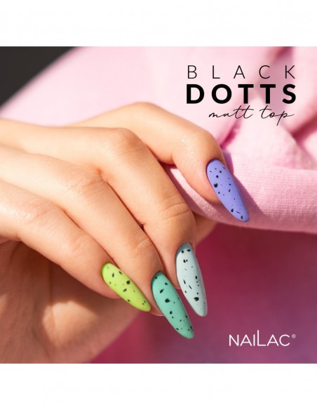 Top UV Black Dotts Matt NaiLac 7ml Top UV Black Dotts Matt NaiLac 7ml