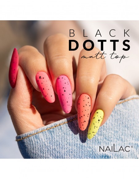 Top UV Black Dotts Matt NaiLac 7ml Top UV Black Dotts Matt NaiLac 7ml