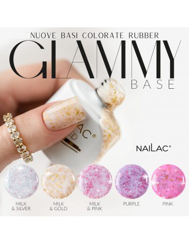 Rubber Glammy Base Milk&Silver NaiLac 7ml