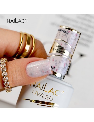 Rubber Glammy Base Milk&Silver NaiLac 7ml