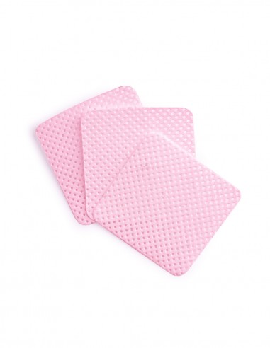 Salviette perforate di cottone rosa Pads per unghie 100pz.