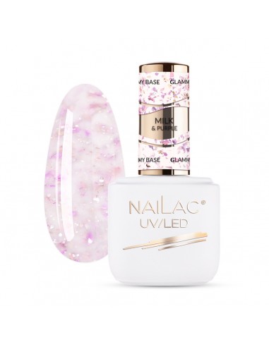 Rubber Base Glammy Milk&Purple NaiLac 7ml