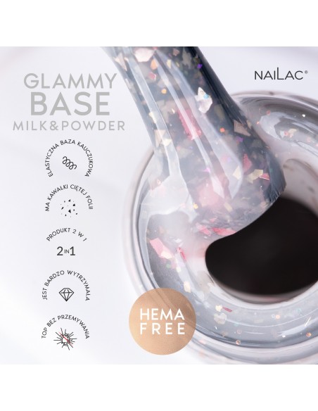 Rubber Base Glammy Milk&Powder NaiLac 7ml