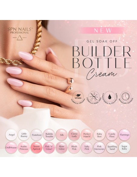 Gel Soak Off Builder Bottle Cream Salty Pink 10ml