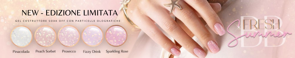 Gel costruttore con scaglie olografiche FRECH SUMMER SPN NAILS